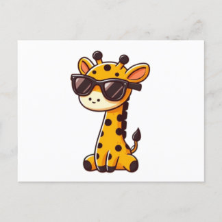 Cartão Postal Giraffe with sunglasses
