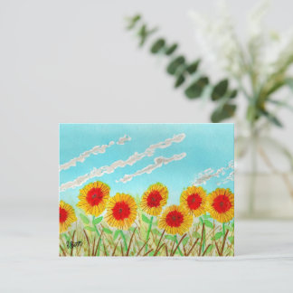 Cartão Postal Girassóis Brilhantes