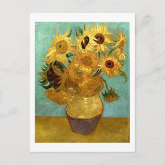 Cartão Postal Girassóis em Vase Van Gogh Fine Art