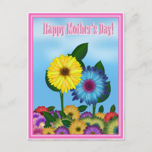 Cartão Postal Girassóis para mamãe no Dia de as mães