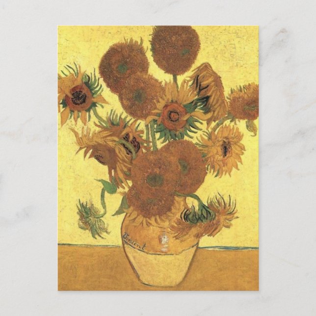 Cartão Postal Girassóis por Van Gogh (Frente)