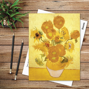 Cartão Postal Girassóis Quinze Amarelos Vincent van Gogh