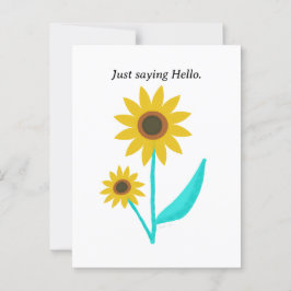 Cartão Postal Girassol Digital Sweet Desenhado à Mão