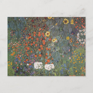 Cartão Postal Girassol no jardim Gustav Klimt art nouveau