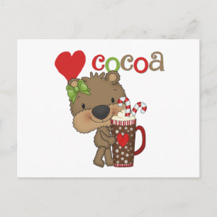 Cartão Postal Girl Bear Cocoa Love