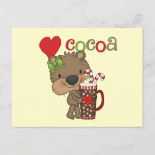Cartão Postal Girl Bear Cocoa Love