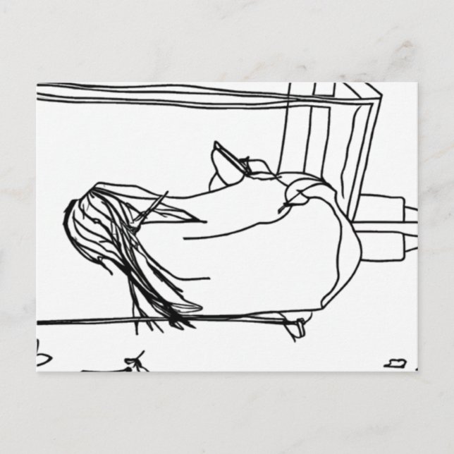 Cartão Postal Girl Reading on a Swing (Frente)