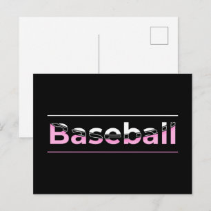 Cartão Postal Girls Baseball - Tipografia Geométrica Rosa