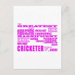 Cartão Postal Girls Cricket : Cricketer Maior Rosa