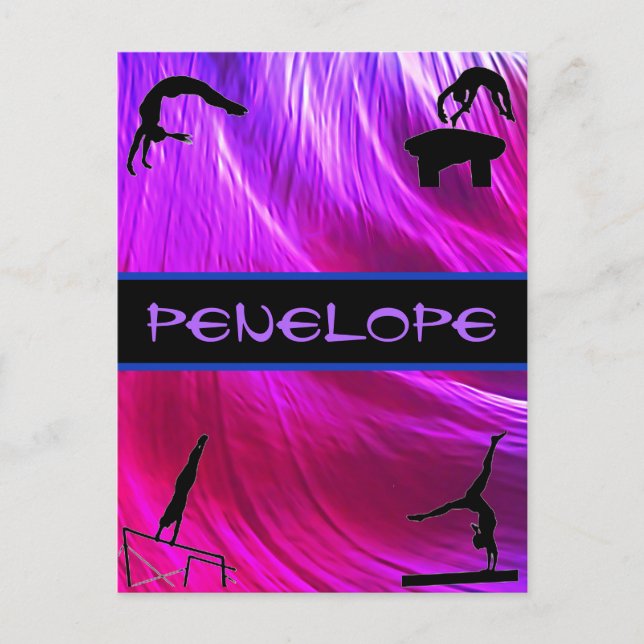 Cartão Postal Girls Gymnastics Events Abstrato (Frente)