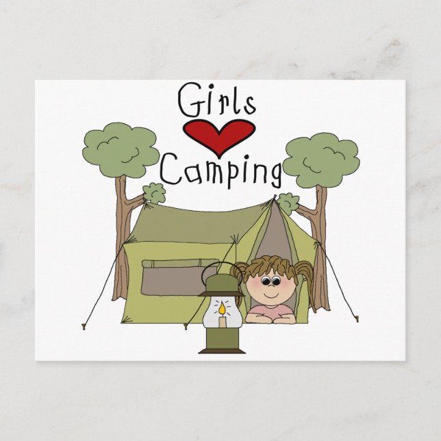 Cartão Postal Girls Love Camping (Frente)