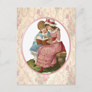 Cartão Postal Girls Reading