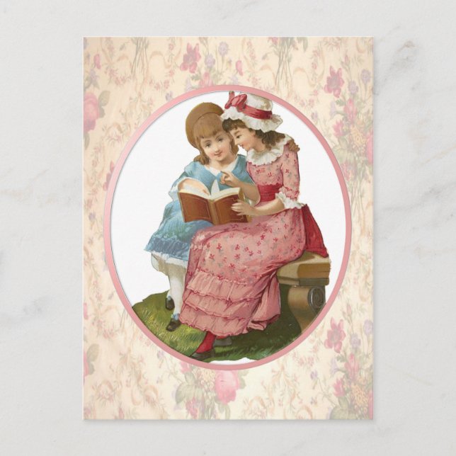 Cartão Postal Girls Reading (Frente)