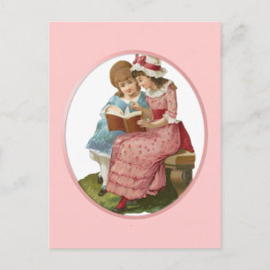 Cartão Postal Girls Reading