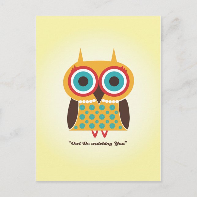 Cartão Postal Girly Owl (Frente)