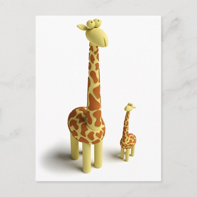 Cartão Postal Girrafe E Girafa (Frente)
