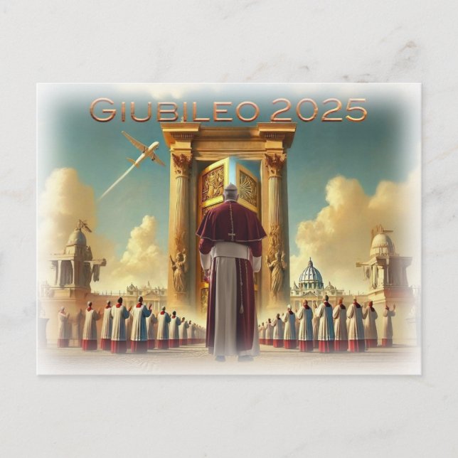 Cartão Postal Giubileo 2025 Vaticano, souvenir viaggio, regalo. (Frente)