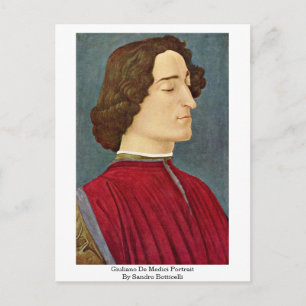 Cartão Postal Giuliano De Medici Retrato Por Sandro Botticelli