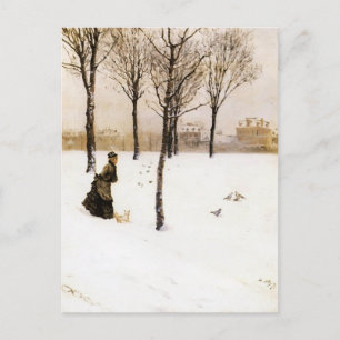 Cartão Postal Giuseppe de Nittis - Uma paisagem de inverno