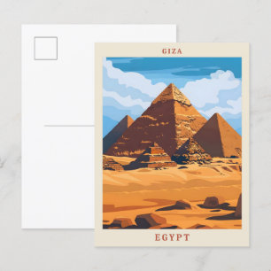 Cartão Postal Giza Egypt Elegant Viagens vintage