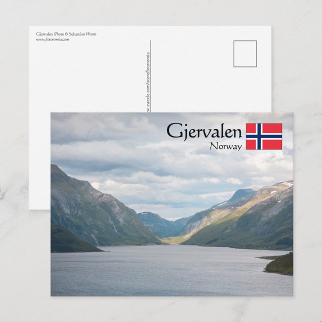 Cartão Postal Gjervalen Norway (Frente/Verso)