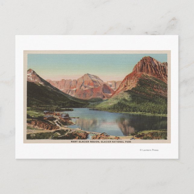 Cartão Postal Glaciar, MT - Visão da região de muitos geleiras (Frente)