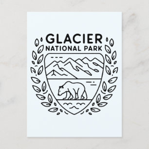 Cartão Postal Glaciar National Park Bear Emblem