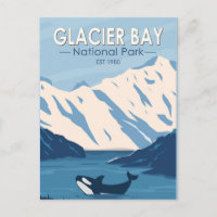 Glacier Bay National Park Alaska Orca Art Vintage