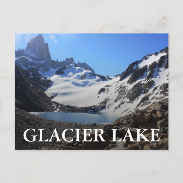 Cartão Postal Glacier Lake Perto do Monte Fitz Roy (Frente)