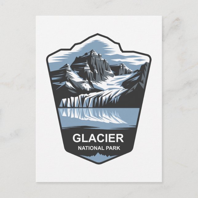Cartão Postal Glacier National Park Emblem (Frente)