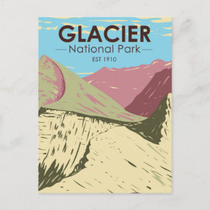 Cartão Postal Glacier National Park Montana Triple Divide Peak