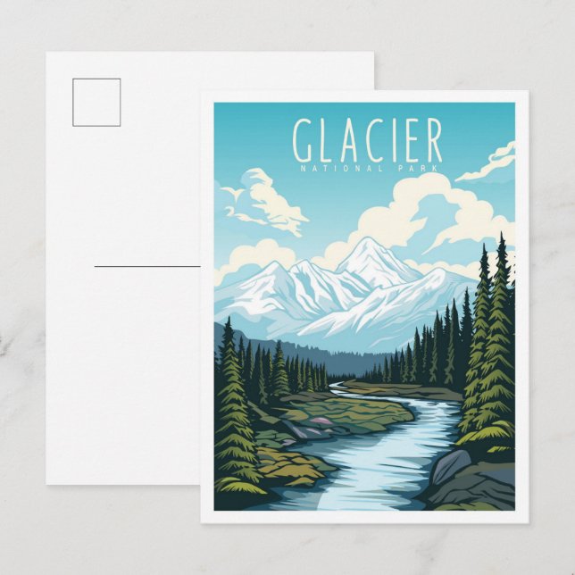 Cartão Postal Glacier National Park Montana USA Travel (Frente/Verso)