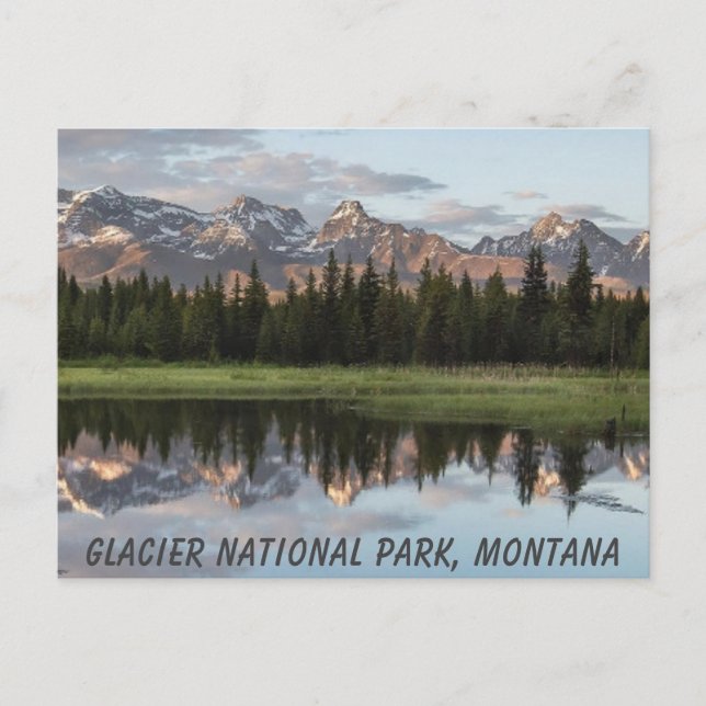 Cartão Postal Glacier National Park Montanhas Rocky Montana (Frente)