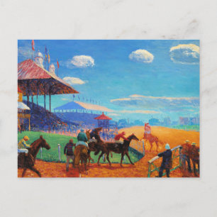 Cartão Postal Glackens - Race Track, pintura popular