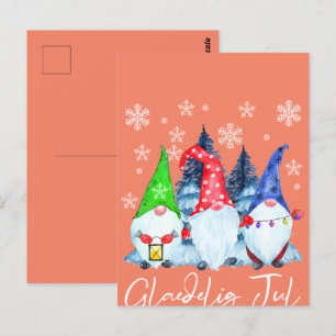 Cartão Postal Glaedeling Jul Nordic Gnomos Tomte Nisse Dinamarqu