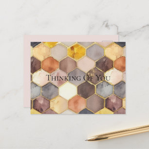 Cartão Postal Glam Honey Comb Blush Champagne Abstrato