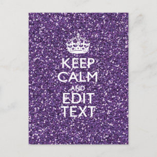 Cartão Postal Glamor Roxo Mantém Calma Personalizado