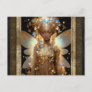 Cartão Postal Glamorosa Fairy Girl Fantasy Art