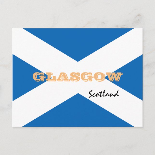 Cartão Postal Glasgow - bandeira escocesa & Escócia /torcedores (Frente)