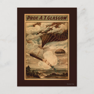Cartão Postal Glasgow Hot Air Balloon Circus Theater Poster