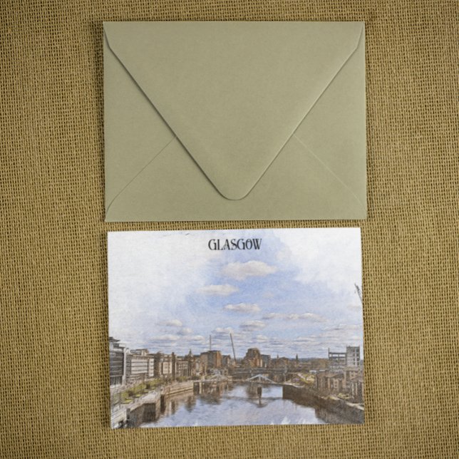 Cartão Postal Glasgow Scotland UK Cityscape View (glasgow uk scotland postcard)