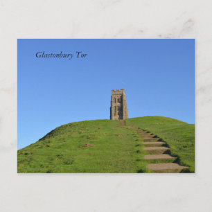 Cartão Postal Glastonbury Tor Somerset England Foto