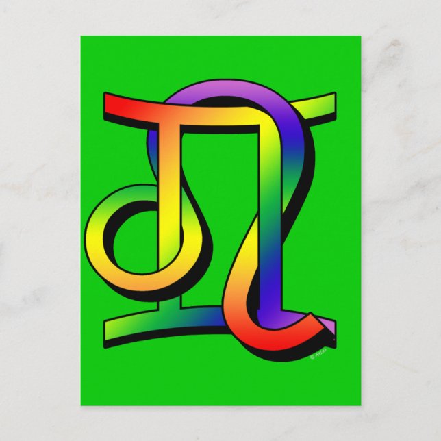 Cartão Postal GLBT Gêmeos & Leão (Frente)