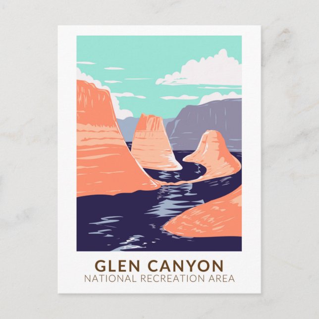 Cartão Postal Glen Canyon Reflection Canyon Vintage (Frente)