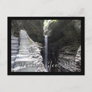 Cartão Postal Glen de Watkins Waterfall