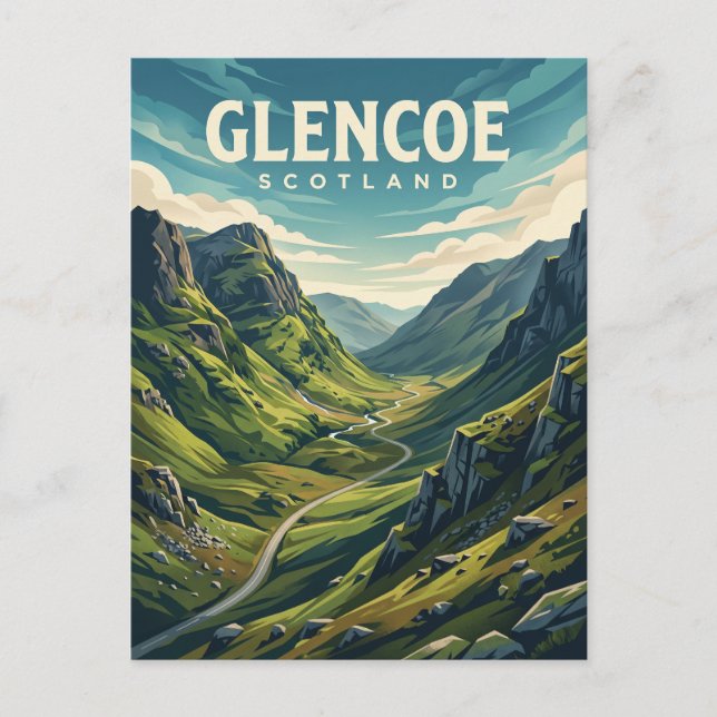Cartão Postal Glencoe Escócia (Frente)