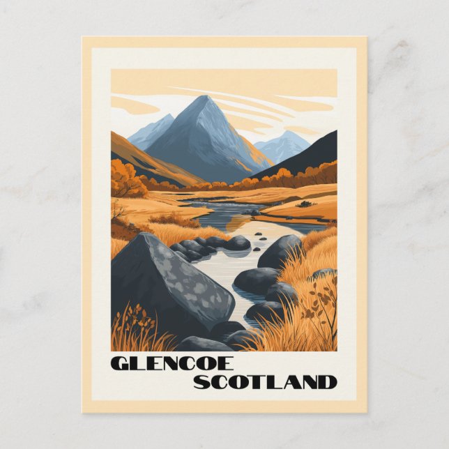 Cartão Postal Glencoe, Escócia - Terras Altas Escocesas Incrívei (Frente)