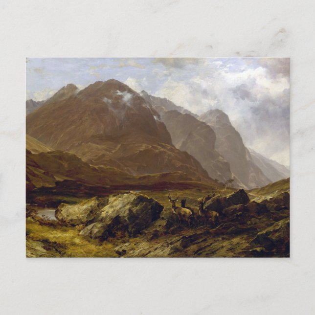 Cartão Postal Glencoe por Horatio McCulloch (Frente)