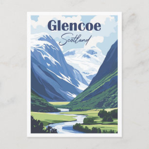 Cartão Postal Glencoe Scotland Trabalho de arte Viagem Place, il