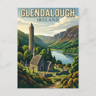 Cartão Postal Glendalough Irlanda